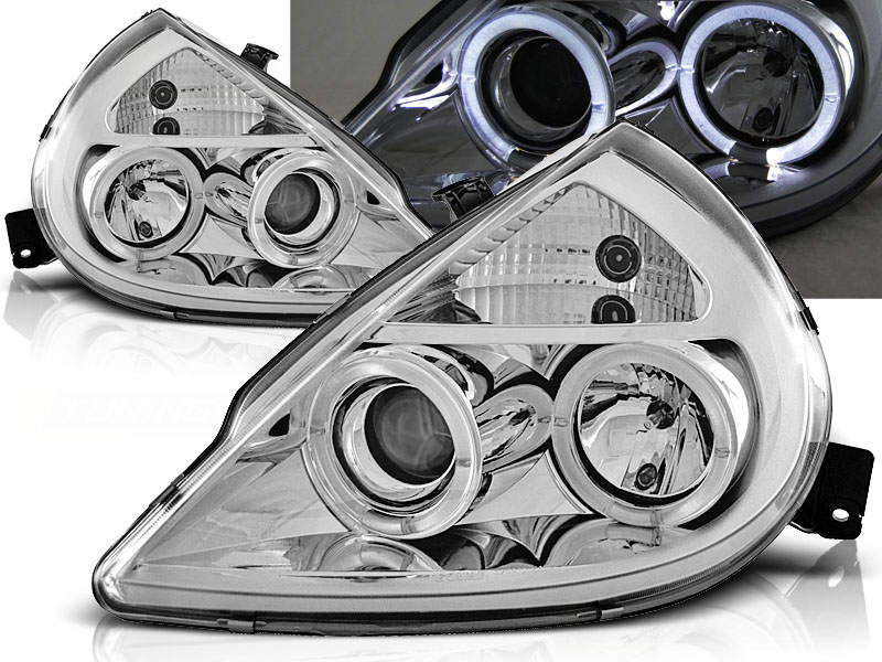 Predné svetlá Ford KA 96-08 Angel Eyes Chrome