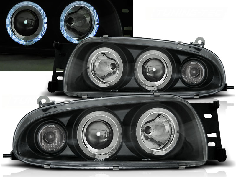 Predné svetlá Ford Fiesta 96-99 Angel Eyes Black