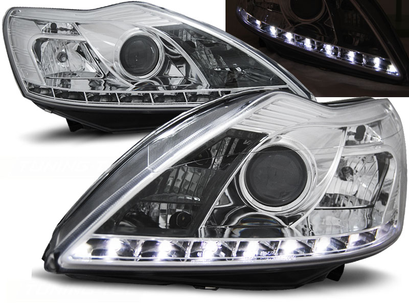 Predné svetlá Ford Focus 2 08-10 Devil Eyes Chrome