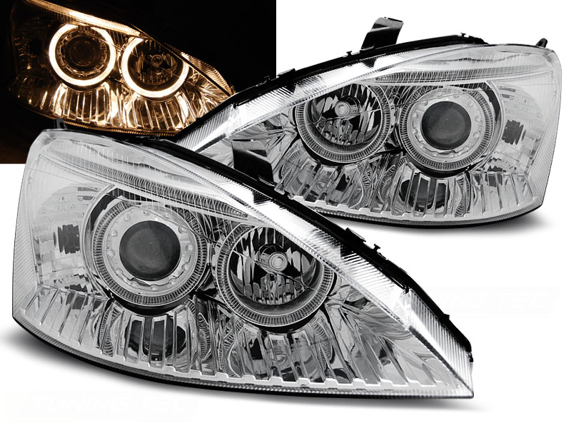Predné svetlá Ford Focus 98-01 Angel Eyes Chrome - 41