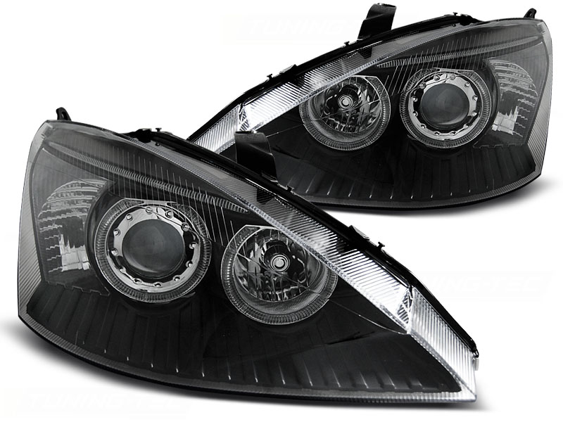 Predné svetlá Ford Focus 01-04 Angel Eyes Black