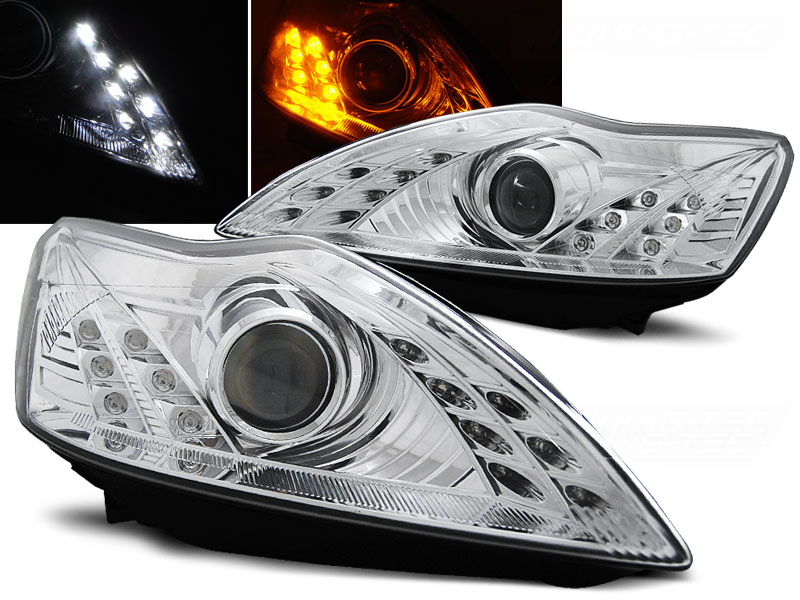 Predné svetlá Ford Focus 08-10 Devil Eyes Chrome