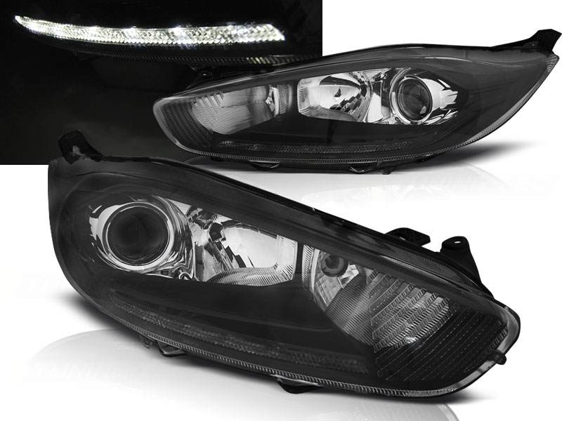 Predné svetlá Ford Fiesta MK7 13-16 DRL LED Black