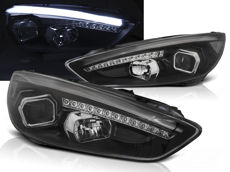 Predné svetlá Ford Focus 3 15-18 DRL Black