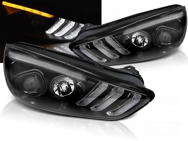 Predné svetlá Ford Focus 3 15-18 DRL Dynamic Black
