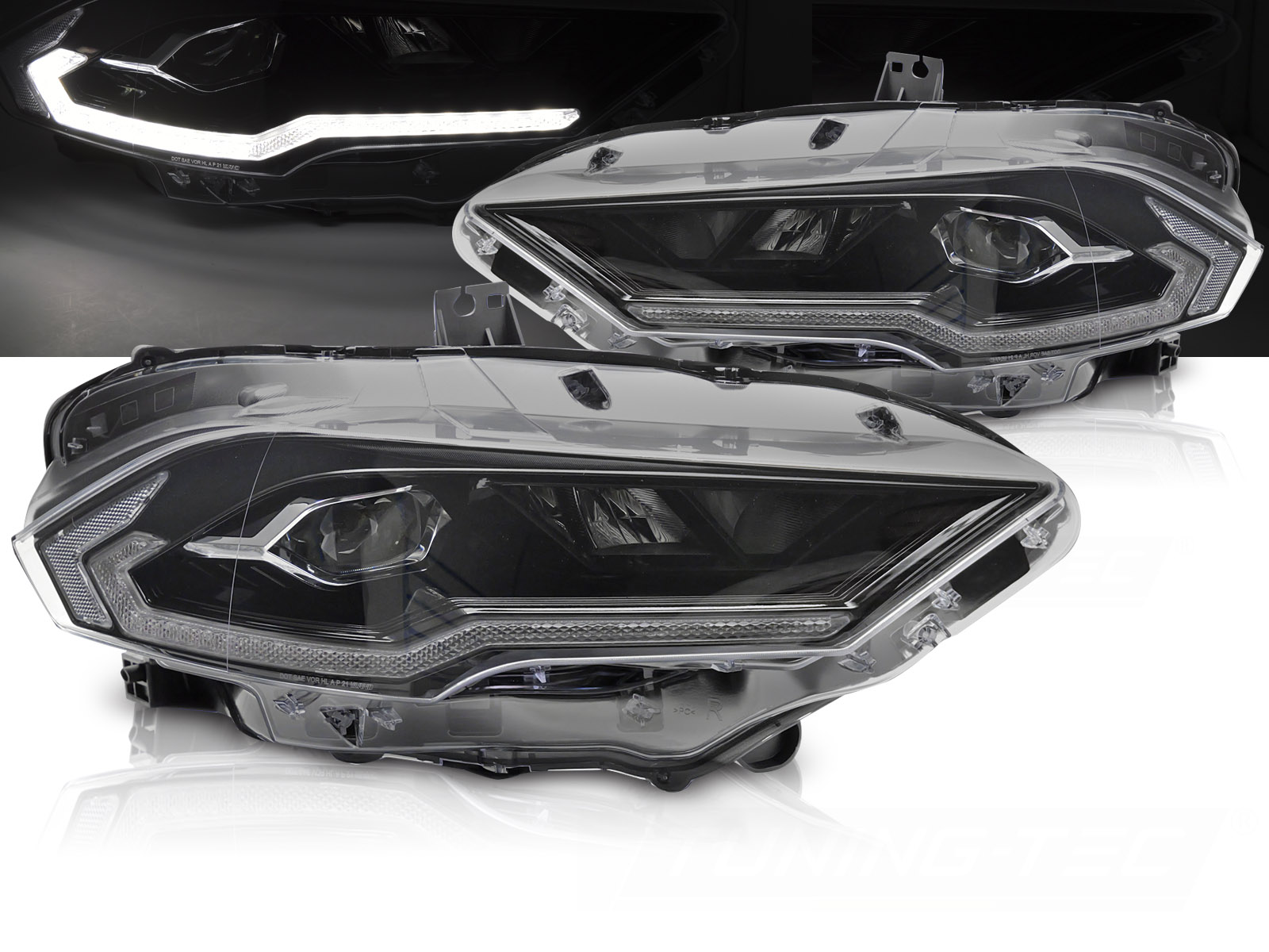 Predné svetlá Ford Mustang 18-21 WL Full LED Black