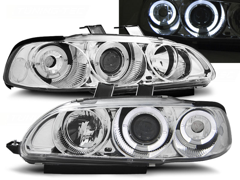 Predné svetlá Honda Civic 2/ 91-95 3D Angel Eyes Chrome