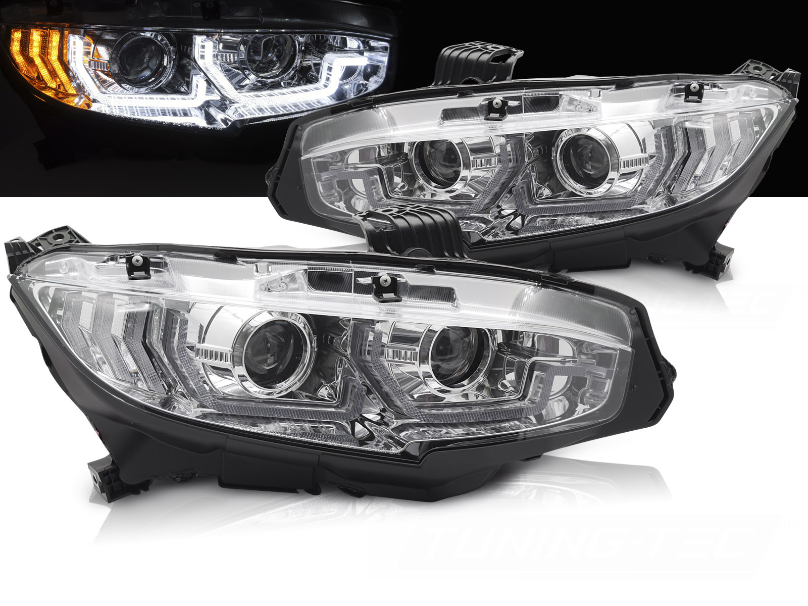 Predné svetlá Honda Civic 10 16-21 Dynamic Chrome
