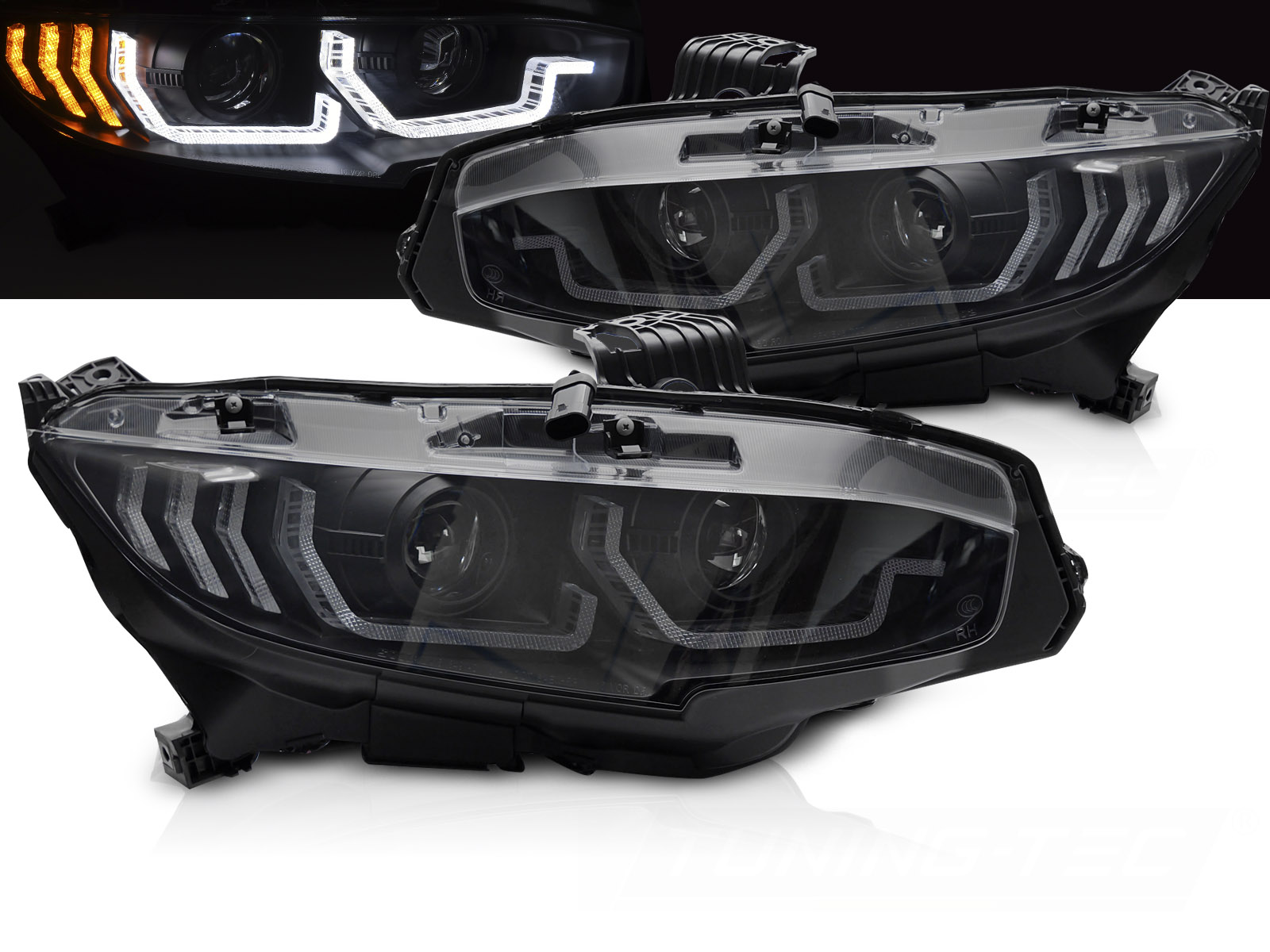 Predné svetlá Honda Civic 10 16-21 Dynamic Black