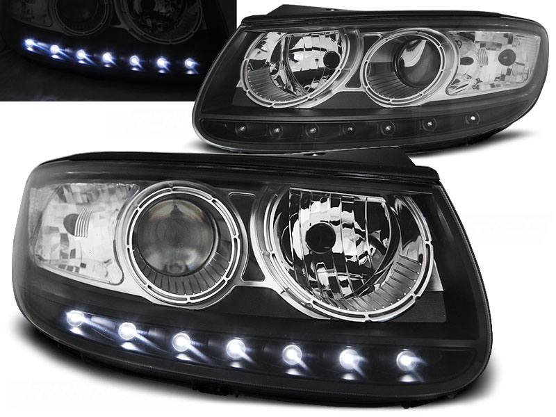 Predné svetlá Hyundai Santa Fe Angel Eyes Black
