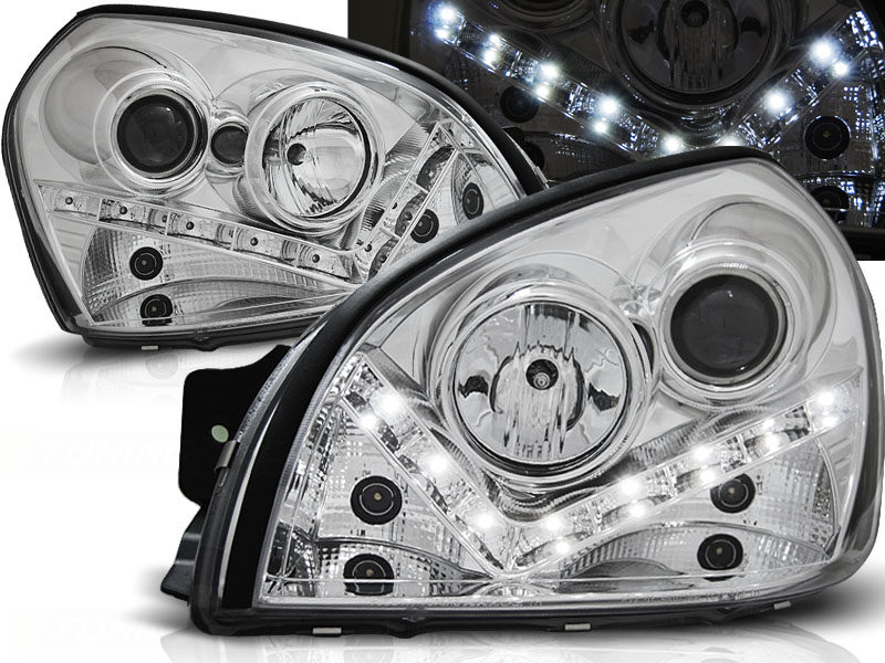 Predné svetlá Hyundai Tucson 04-10 Devil Eyes Chrome