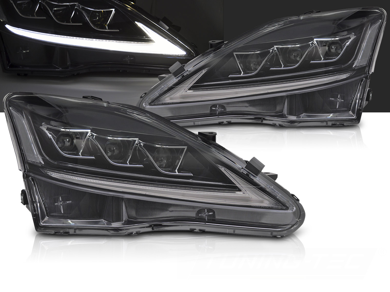 Predné svetlá IS 06-13 Full LED Lexus Black
