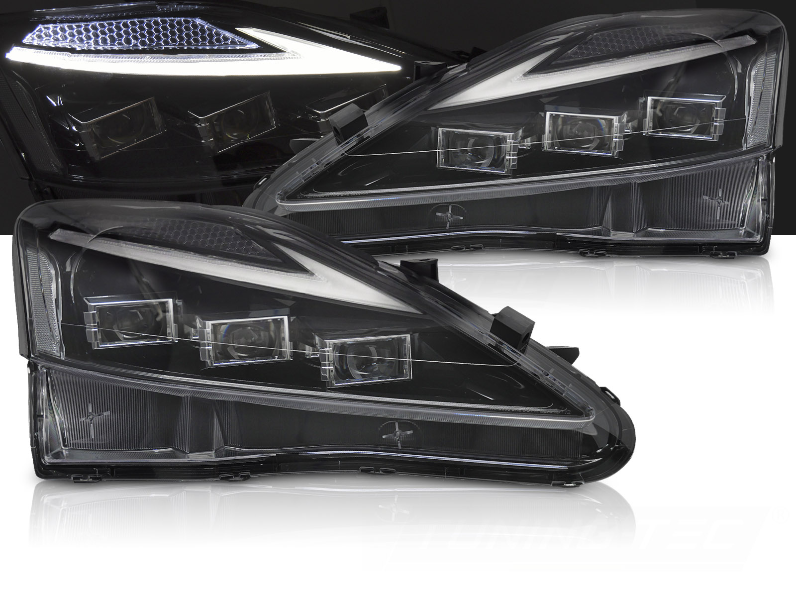 Predné svetlá IS 06-13 WL Full LED Lexus Black