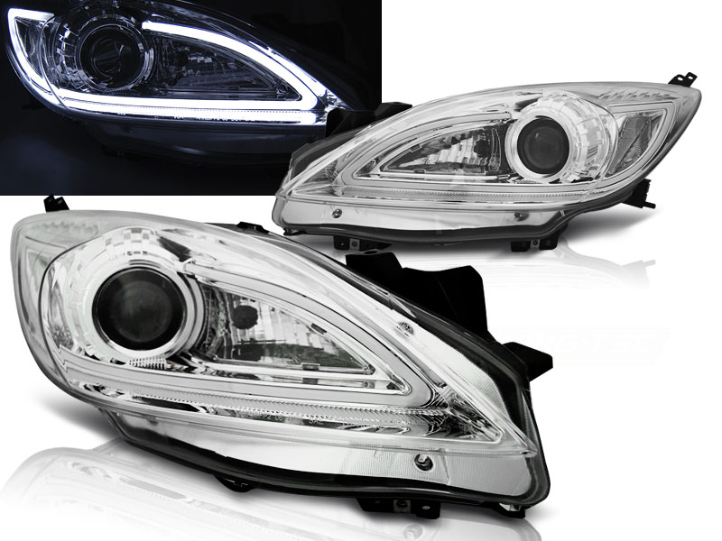 Predné svetlá Mazda 3 09-13 Tube Light Chrome