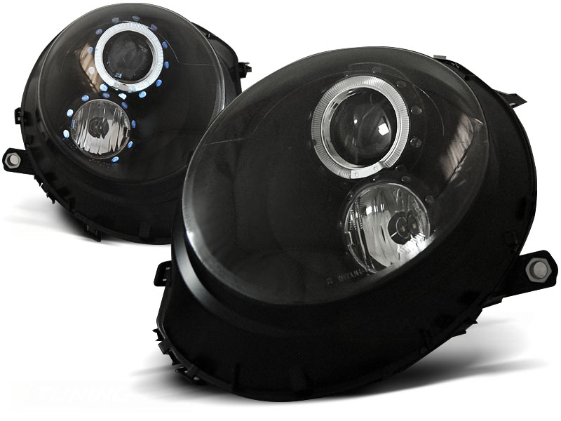 Predné svetlá Mini Cooper 06-14 Angel Eyes Black - 06