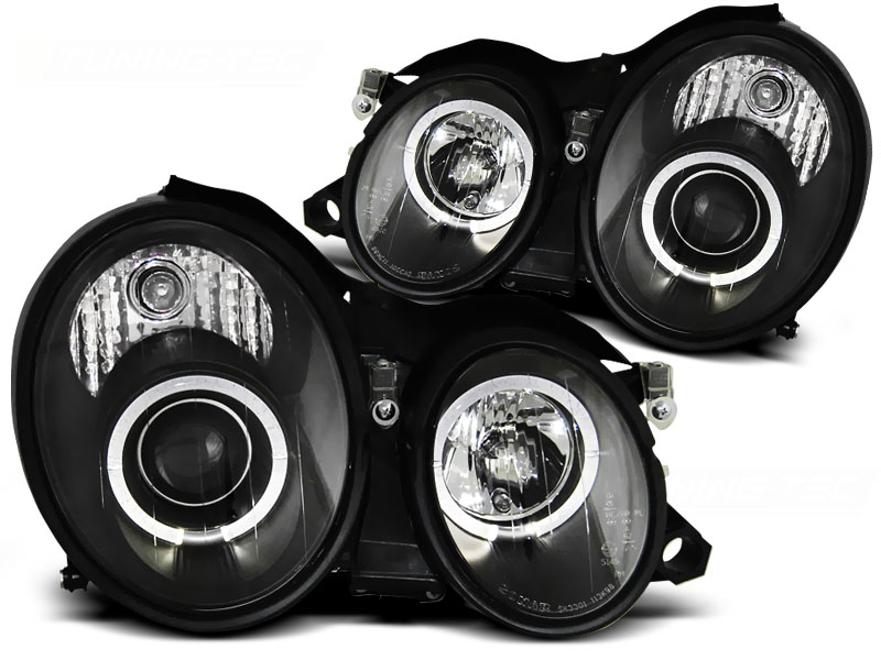 Predné svetlá Mercedes CLK W208 97-02 Angel Eyes Black
