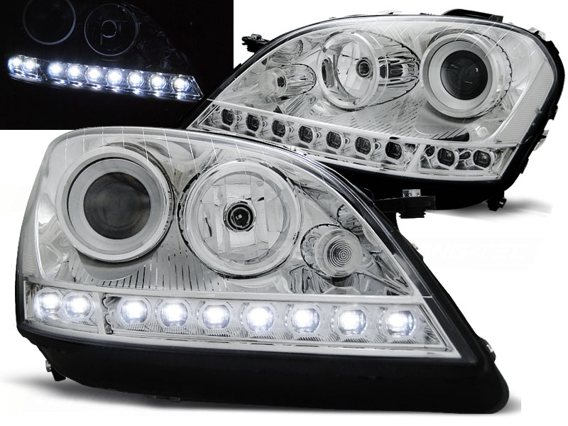 Predné svetlá Mercedes W164 ML 05-08 Devil Eyes Chrome
