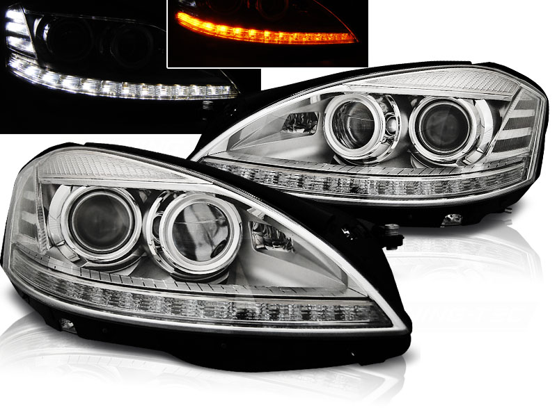 Predné svetlá Mercedes W221 S-trieda Chrome