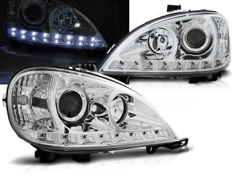 Predné svetlá Mercedes W163 01-05 Chrome