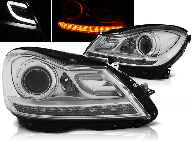 Predné svetlá Mercedes W204 11-14 Chrome