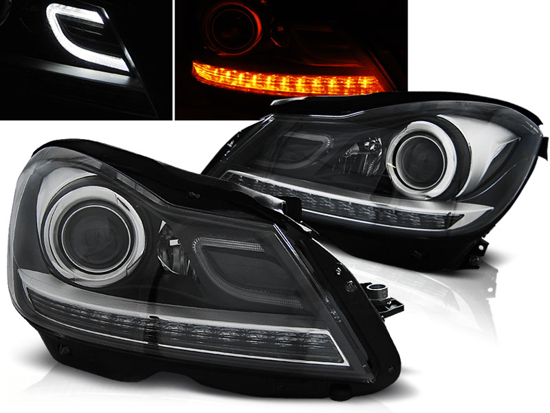 Predné svetlá Mercedes W204 11-14 Black