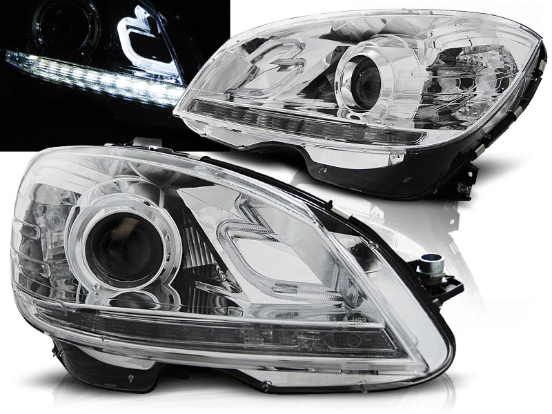 Predné svetlá Mercedes W204 07-10 Chrome