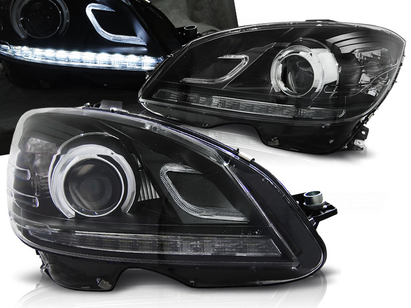 Predné svetlá Mercedes W204 07-10 Black