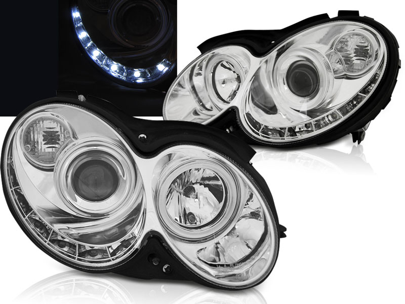 Predné svetlá Mercedes CLK W209 03-10 DE Chrome