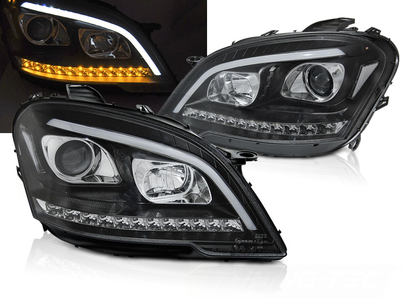 Predné svetlá Mercedes W164 ML 09-11 Tube Light Black