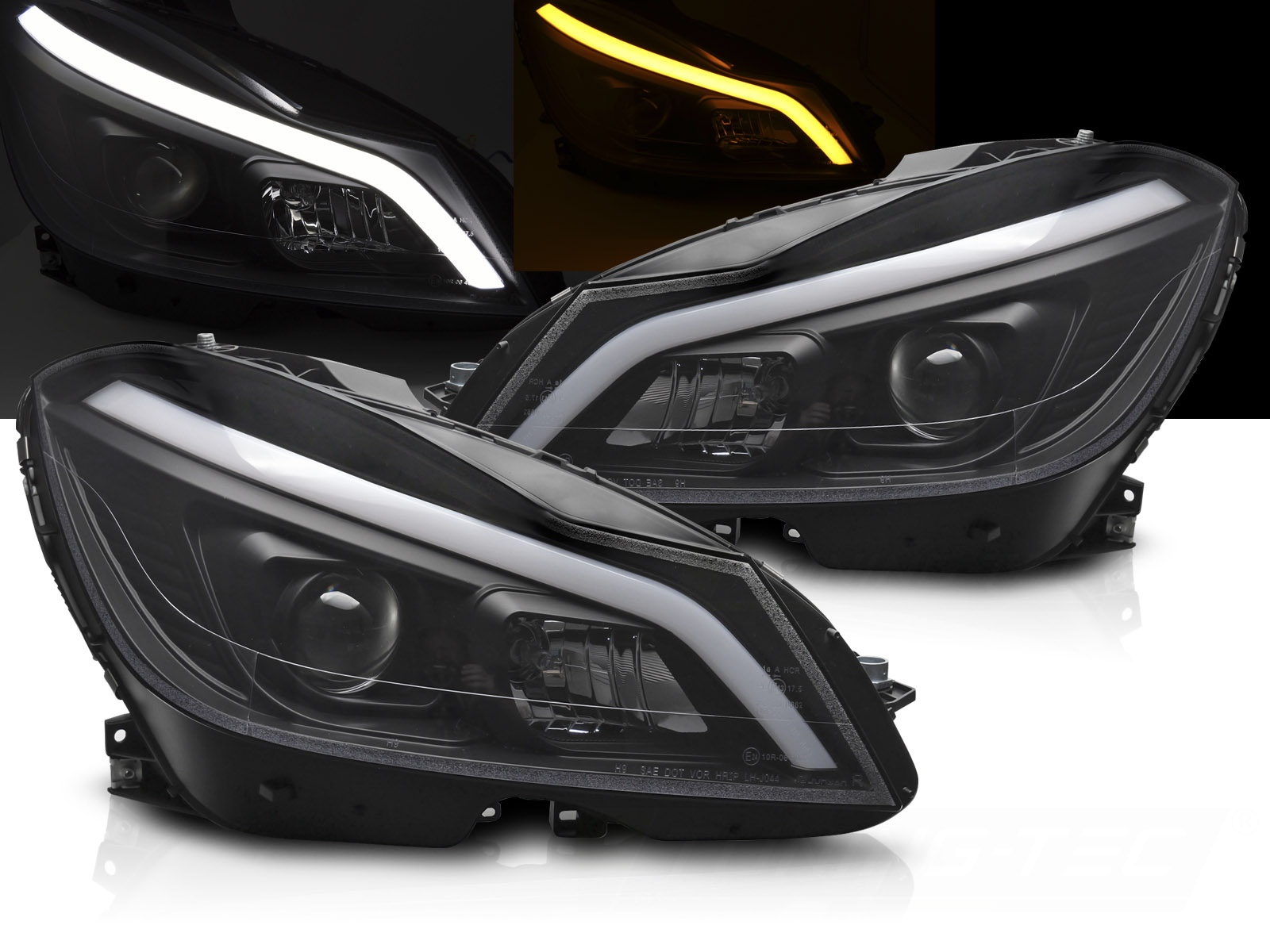 Predné svetlá Mercedes W204 11-14 Dynamic Black
