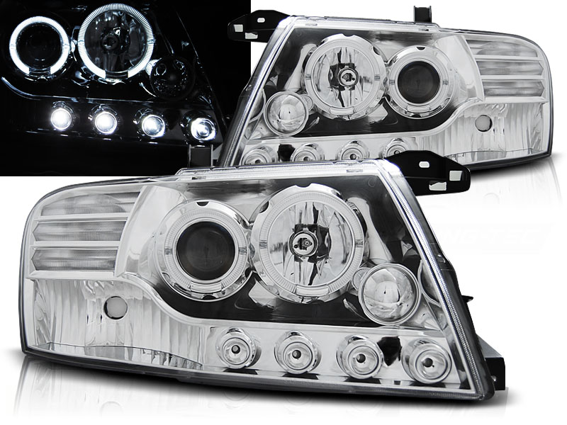 Predné svetlá Mitsubishi Pajero V60 01-06 Angel Eyes Chrome