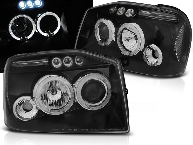 Predné svetlá Nissan Navara D40/Pathfinder 05- Angel Eyes Black