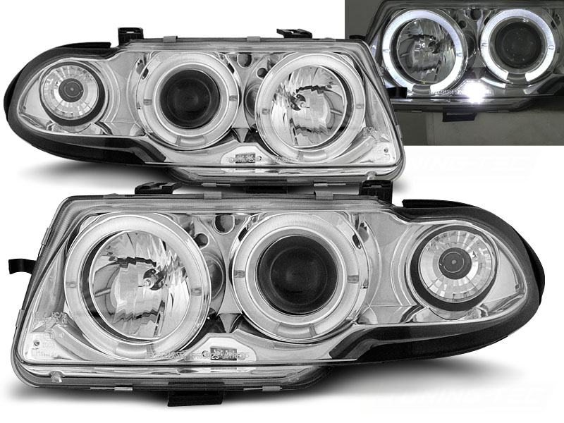Predné svetlá Opel Astra F 94-97 Angel Eyes Chrome - 03