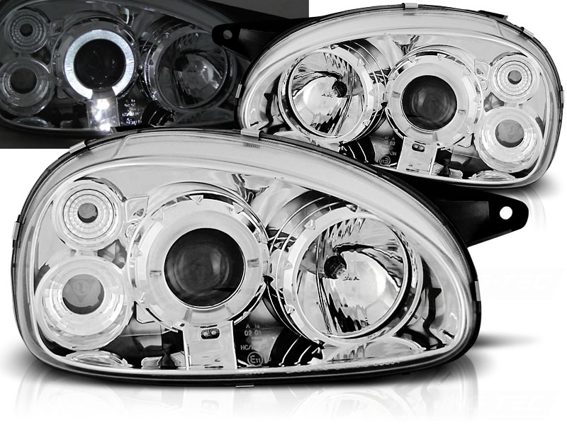 Predné svetlá Opel Corsa B 93-00 Angel Eyes Chrome - 13