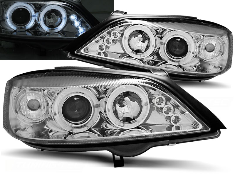 Predné svetlá Opel Astra G 97-04 Angel Eyes Chrome - 17