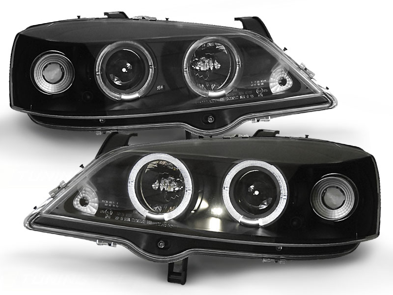 Predné svetlá Opel Astra G 97-04 Angel Eyes Black - 19