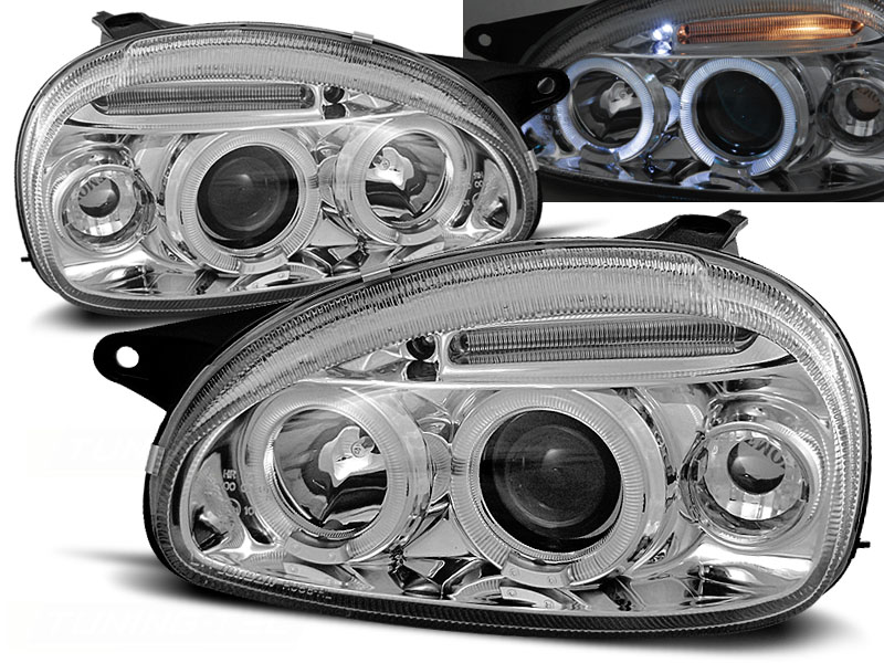 Predné svetlá Opel Corsa B 93-00 Angel Eyes Chrome - 26