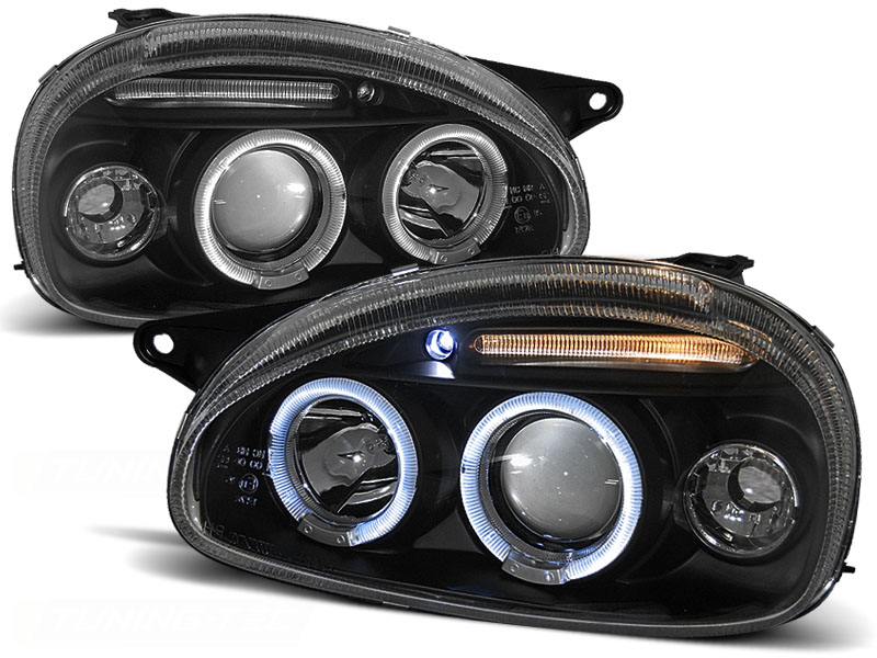Predné svetlá Opel Corsa B 93-00 Angel Eyes Black - 27