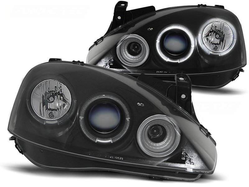 Predné svetlá Opel Corsa C 00-06 Angel Eyes Black - 29