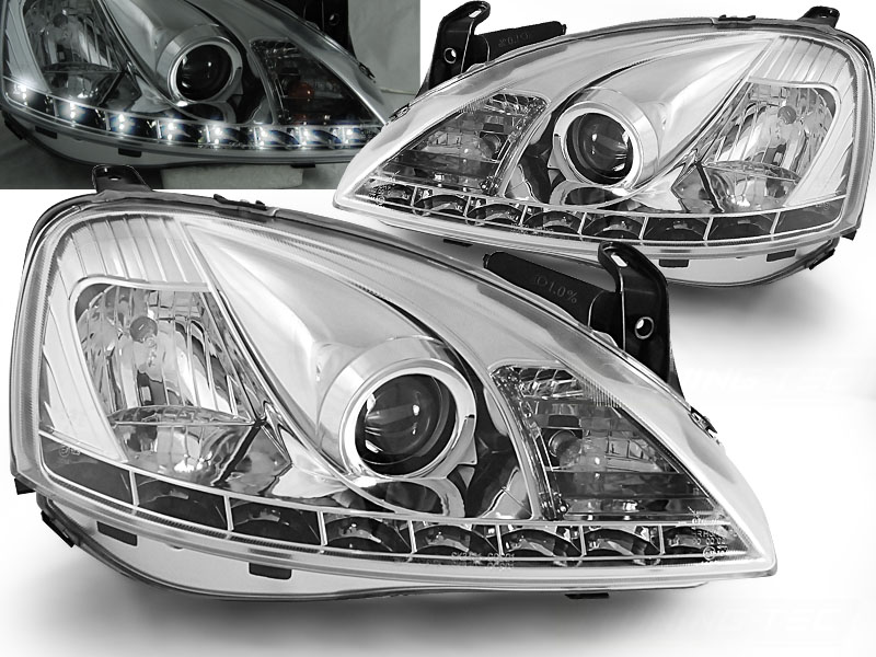 Predné svetlá Opel Corsa C 00-06 Devil Eyes Chrome