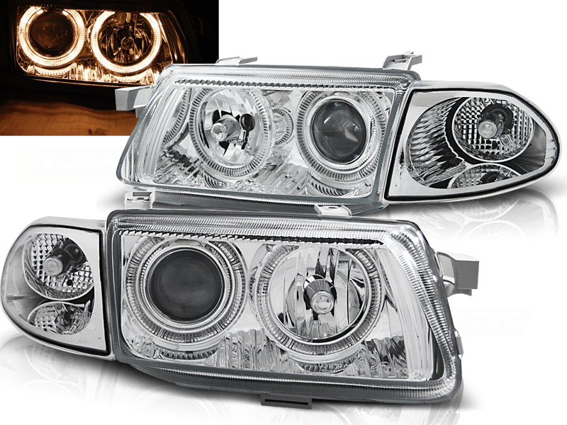 Predné svetlá Opel Astra F 94-97 Angel Eyes Chrome - 88