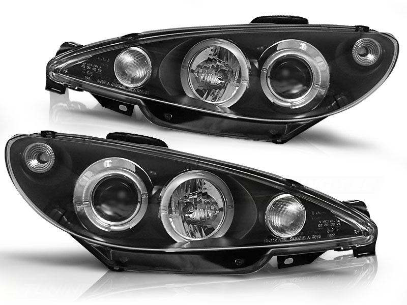 Predné svetlá Peugeot 206 99-02 Angel Eyes Black