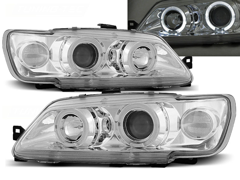 Predné svetlá Peugeot 306 93-97 Angel Eyes Chrome