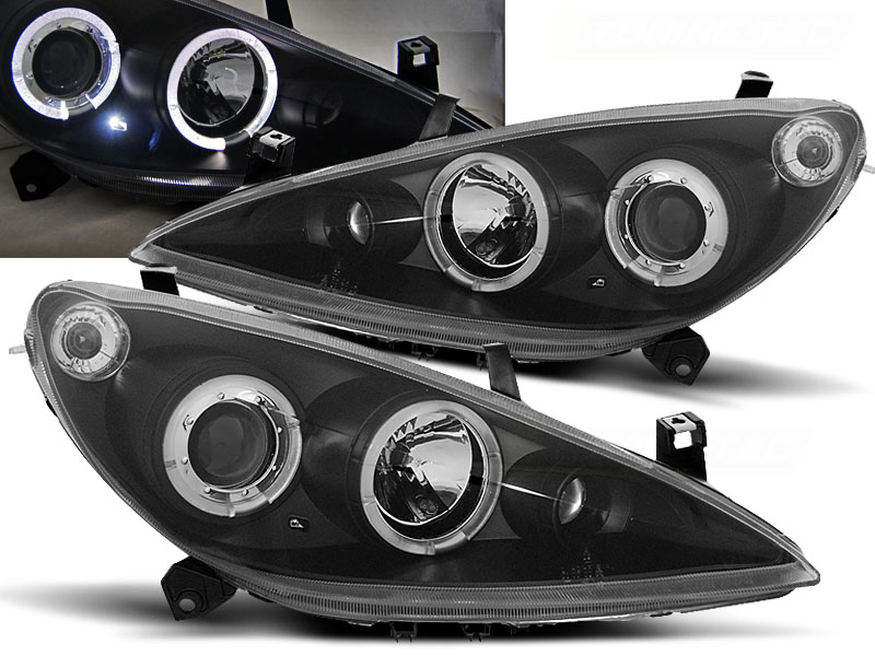 Predné svetlá Peugeot 307 Angel Eyes Black