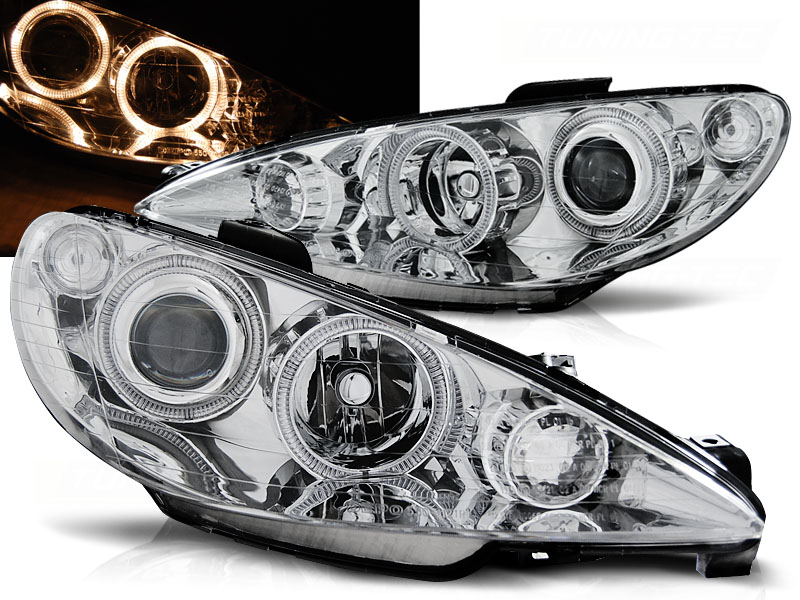 Predné svetlá Peugeot 206 02-08 Angel Eyes Chrome - 26