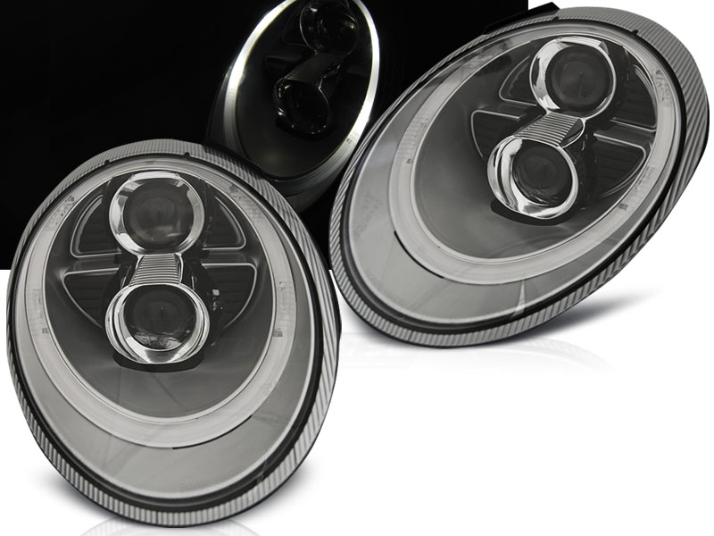 Predné svetlá Porsche 911 04-09 Xenón Tube Light Chrome