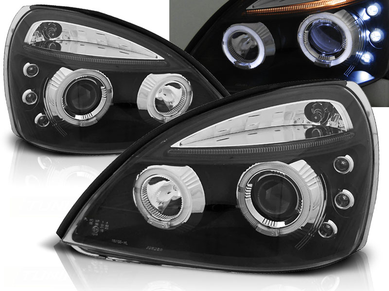 Predné svetlá Renault Clio 01-05 Angel Eyes Black