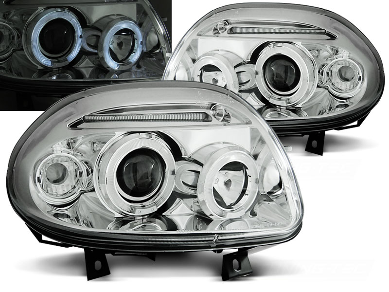 Predné svetlá Renault Clio 98-01 Angel Eyes Chrome