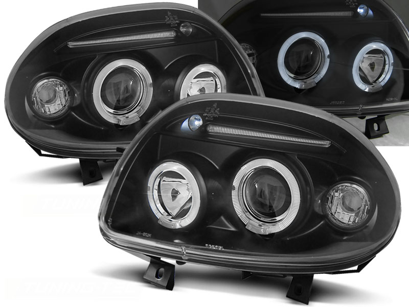 Predné svetlá Renault Clio 98-01 Angel Eyes Black