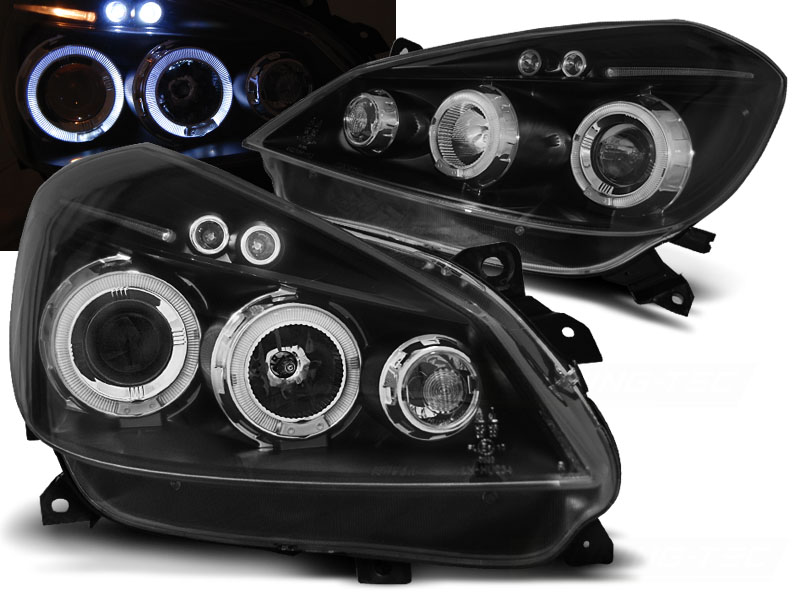 Predné svetlá Renault Clio 05-09 Angel Eyes Black
